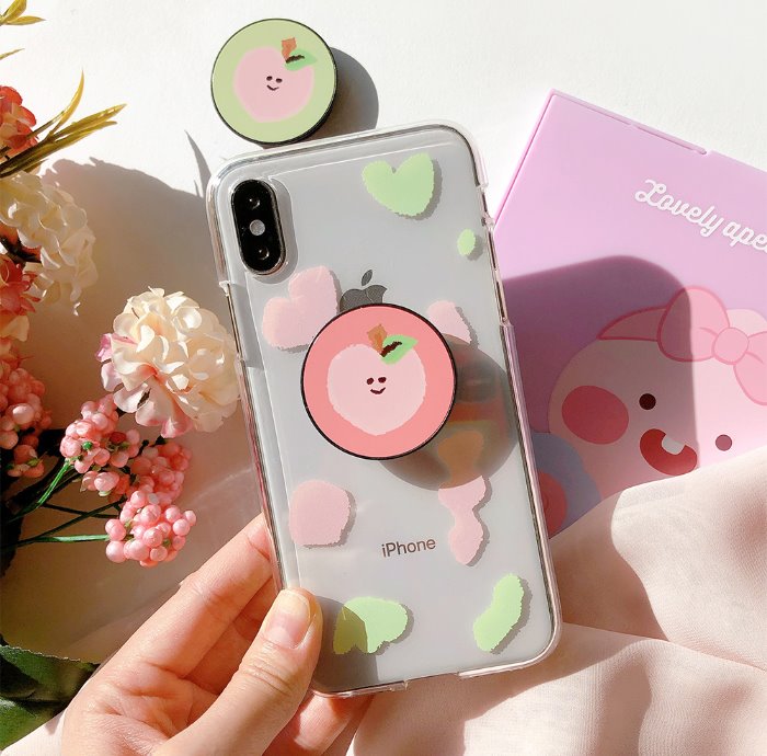 [아이폰] 피치둥이 스마트톡 투명젤리폰케이스 ♥ 핑크,라임그린 (아이폰케이스 11 pro xs max 8 7 플러스 )