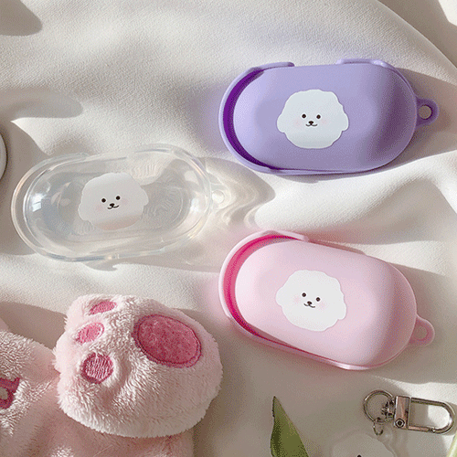 베이비 비숑 버즈케이스 ♥ 투명,핑크,퍼플