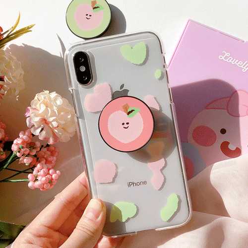 [아이폰] 피치둥이 스마트톡 투명젤리폰케이스 ♥ 핑크,라임그린 (아이폰케이스 11 pro xs max 8 7 플러스 )